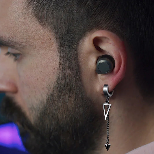 Vnox Punk Clip Earrings for Men & Women – Gothic Rock Stainless Steel Hoop (1 Piece)