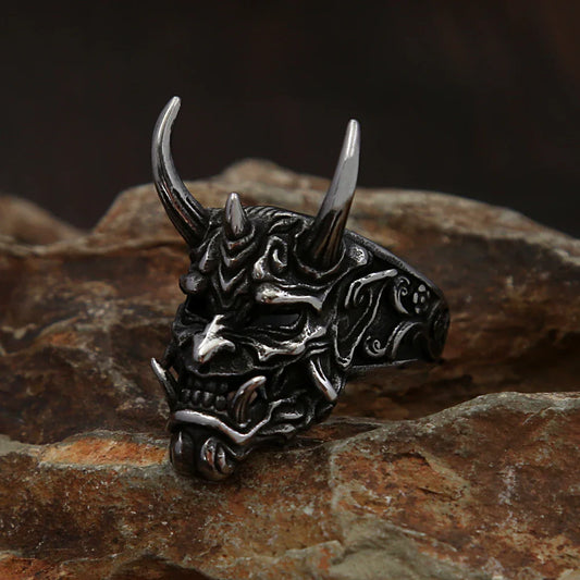 Vintage Unique Domineering SkVintage Skull Mask Ring – Gothic Stainless Steel Amulet for Menull Ring Gothic Stainless Steel Mask Rings for Men Fashion Amulet Halloween Jewelry Gifts Wholesale
